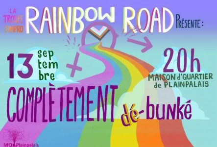 Laura Wendenburg Une route arc-en-ciel avec des nuages.