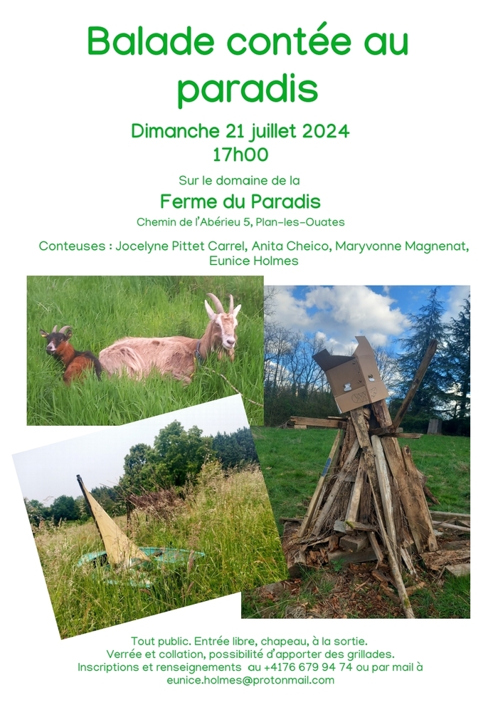 Le domaine du Paradis, ses chèvres,  l'esprit de la nature et un bateau à voile dans le champs, en guise d'invitation au voyage