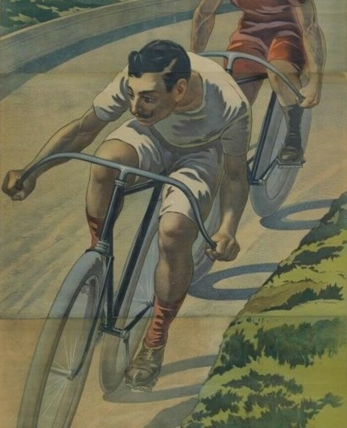 Cyclistes, 1890 – 1910, Peinture de L. Giani & Figlio, Torino