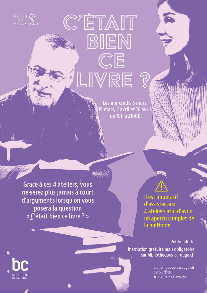 Image avec 2 personnes qui tiennent des livres avec le titre "C'était bien ce livre ?"