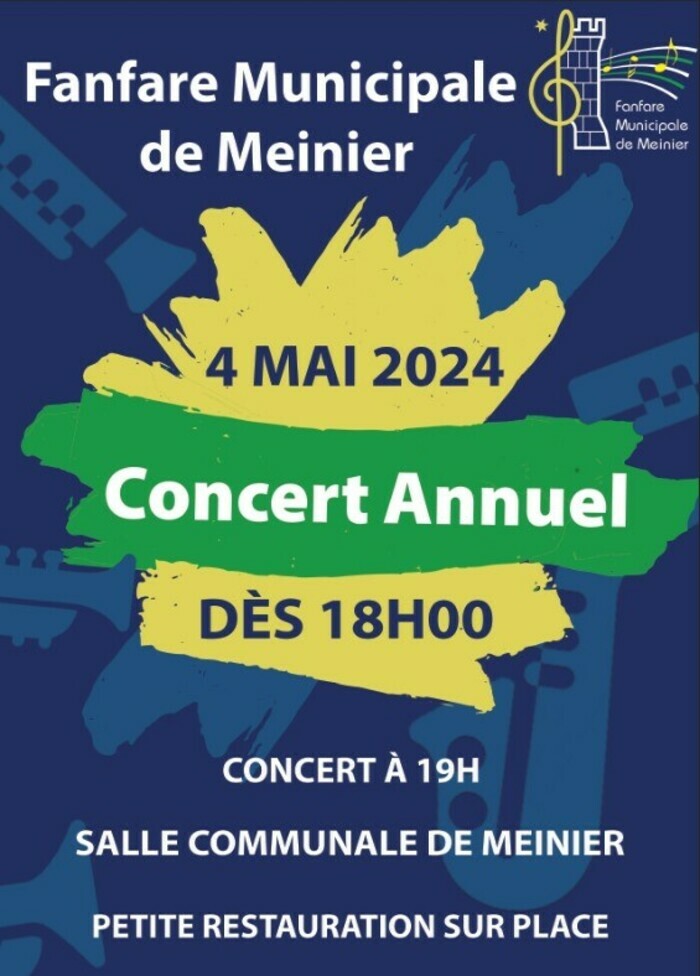 Annonce du concert avec date, horaires et lieu