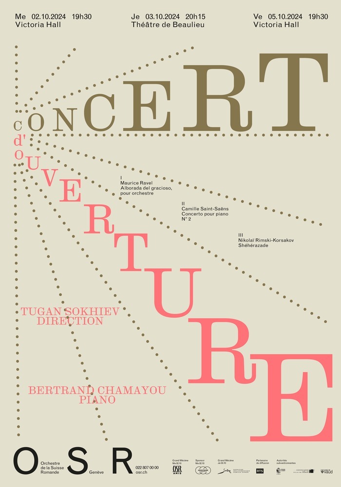 Affiche typographique du concert d’ouverture de l’OSR