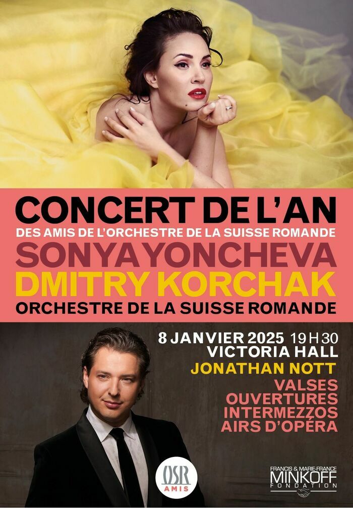 Affiche de la soirée ave en portrait de Sonya Yoncheva, soprano &
Dmitry Korchak, tenor