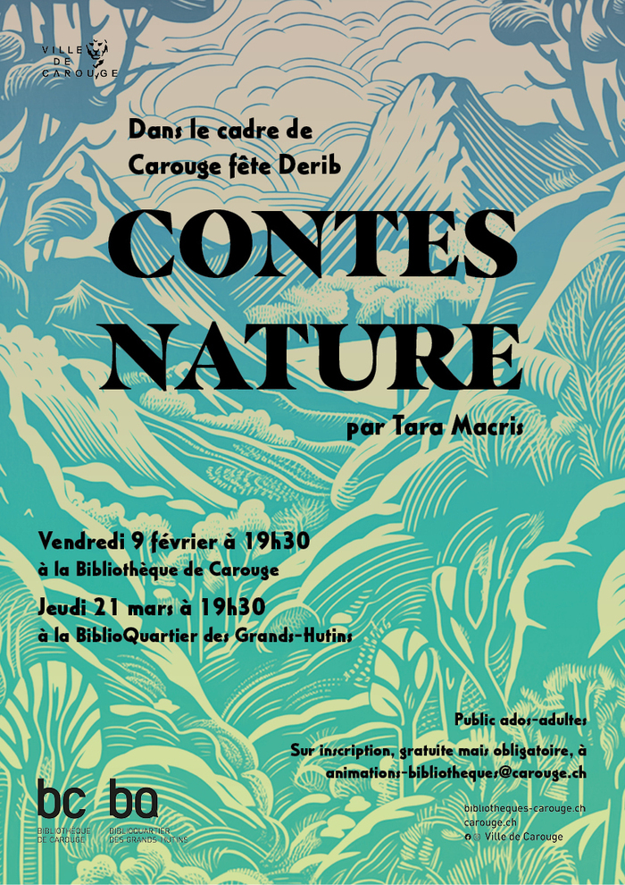 Illustration de la nature, titre, dates et lieux de l'animation