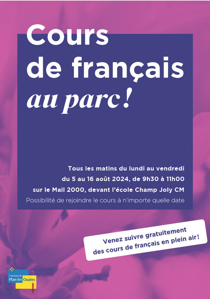 Cours de français au parc !