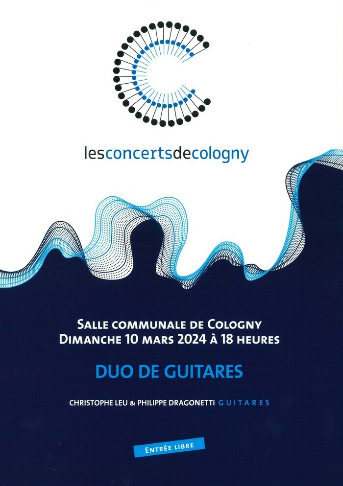 Affiche du concert (logo, titre du concert et nom des artistes)