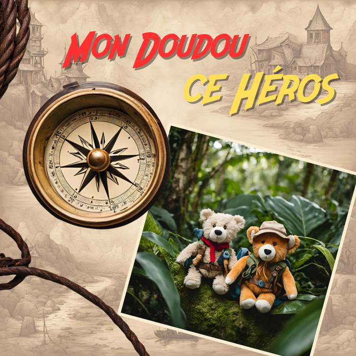 Des ours en peluche partent à l'aventure dans la jungle.