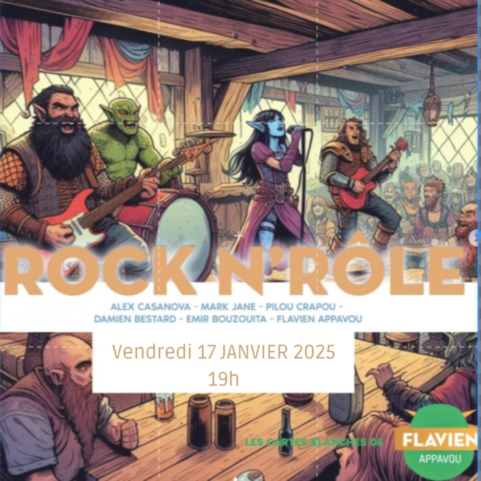 Personnages de Fantasy donnant un concert de rock.