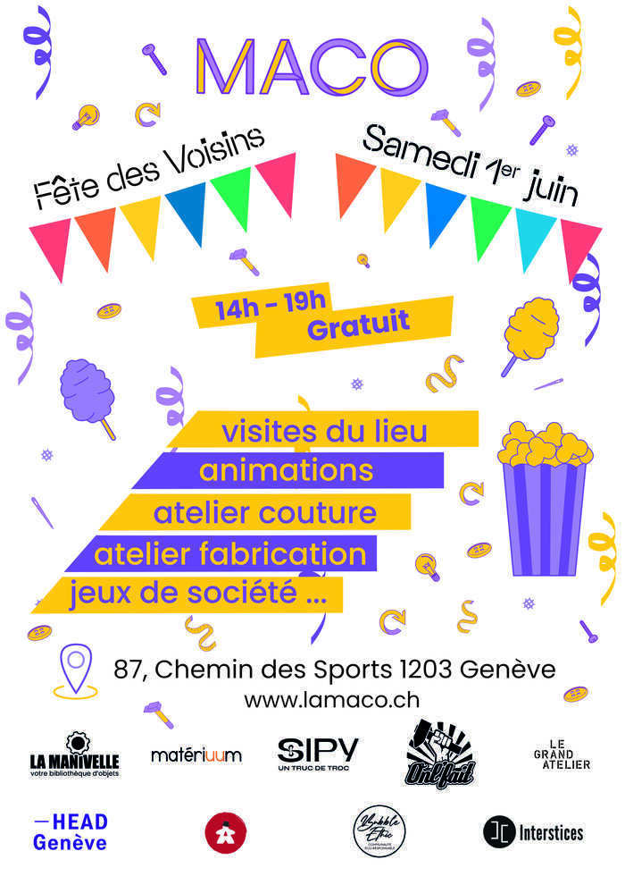 fête des voisins à la MACO samedi 1er juin 14h-19h, gratuit