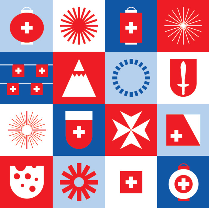 Florilège de pictogrammes liés à la Suisse