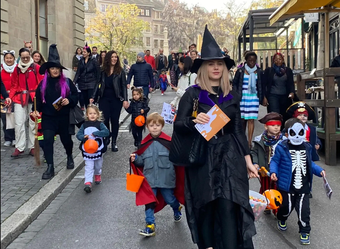 Jeu de piste halloween avec des enfants à Genève