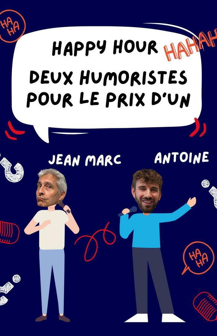 Happy hour ! Deux humoristes pour le prix d'un. Spectacle de stand-up à Genève le 13 novembre 2024 et le 30 janvier 2025 à 20h.