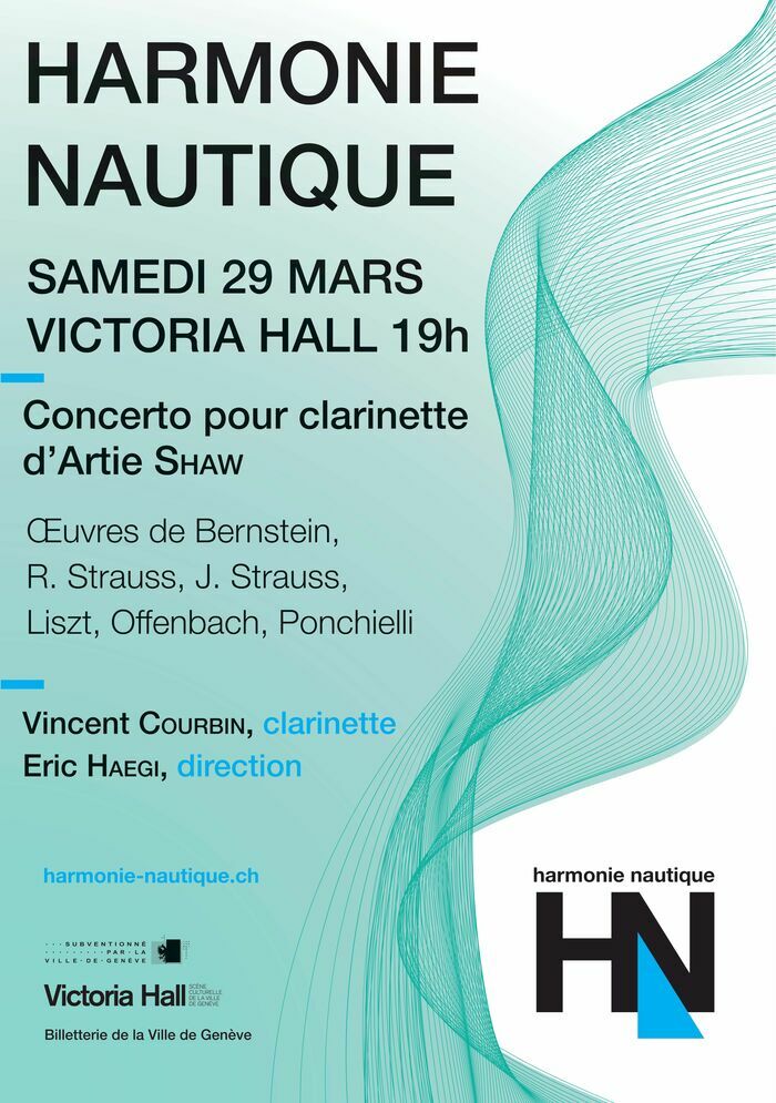 Affiche de la soirée de l’Harmonie Nautique en concert au Victoria Hall