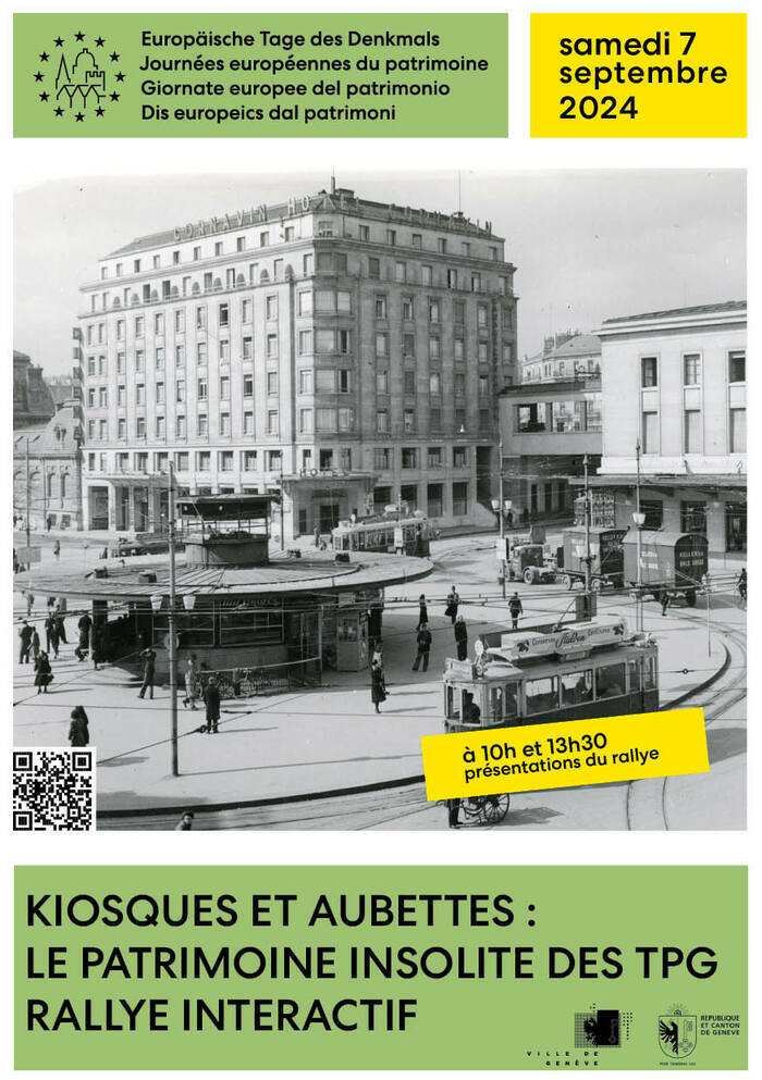 Flyer de la visite des kiosques et aubettes tpg - JEP 2024