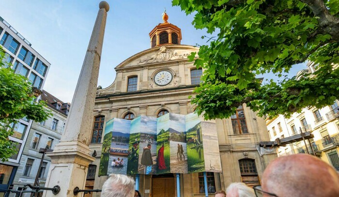 La Pêche miraculeuse (du MAH) sur la place de la Fusterie