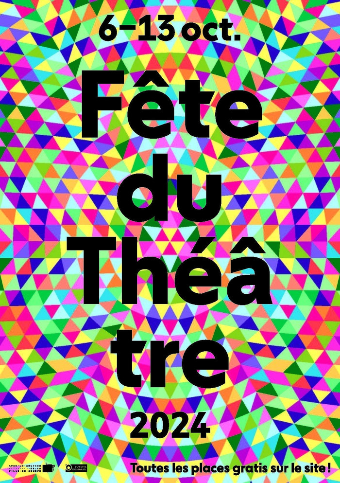 L'affiche de la Fête du Théâtre est composé de losanges colorés qui forment un kaléidoscope-