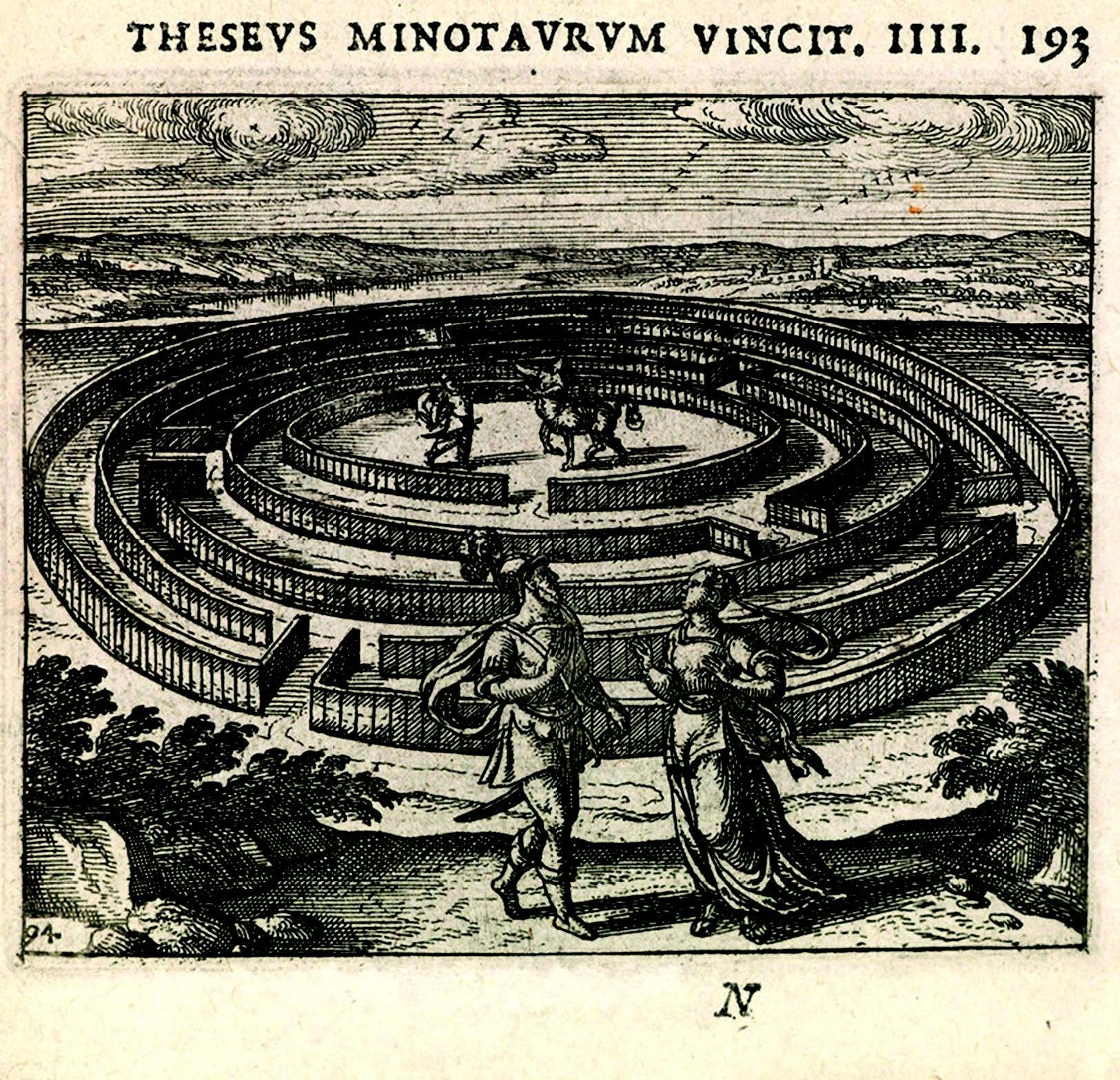 Illustration d'un labyrinthe tiré d'un ouvrage faisant partie de la collection de la Fondation Martin Bodmer