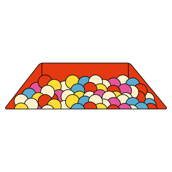 Illustration piscine à boules colorées