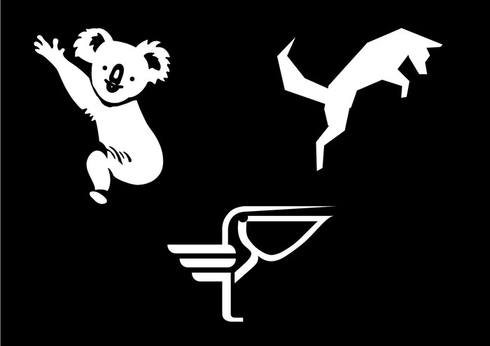 3 animaux-logos d'entreprises en noir et blanc