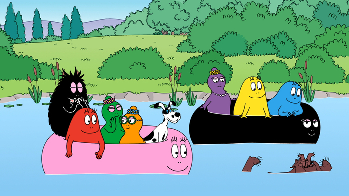 Les Barbapapas voguent sur l'eau