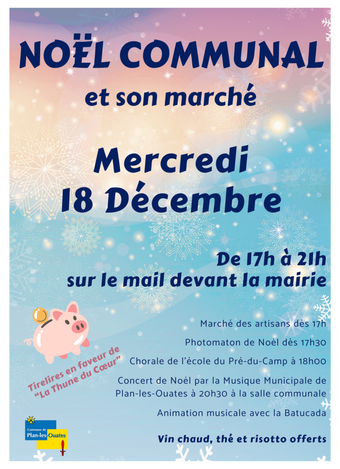 Noël communal de Plan-les-Ouates 18 décembre 2024 de 17h à 21h