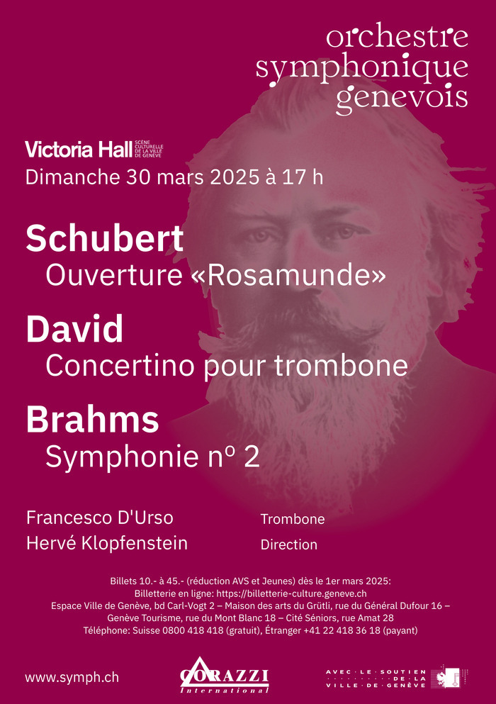 Affiche du concert de l’Orchestre symphonique genevois le 30 mars 2025