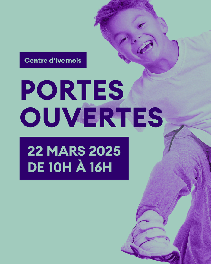 Un enfant saute et on y retrouve toutes les informations pour annoncer les portes ouvertes du Conservatoire populaire