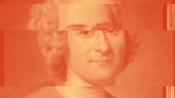 Portrait de Jean-Jacques Rousseau en orange