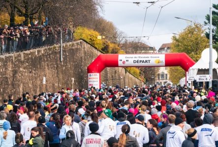 Ligne de départ de la 45e Course de l'Escalade