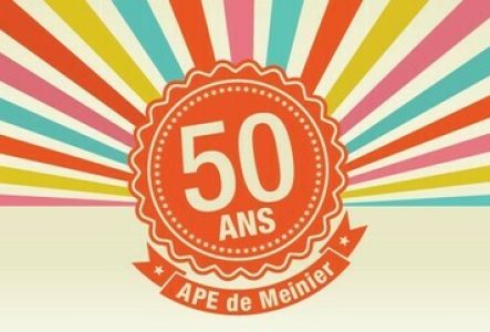 Annonce de l'évènement avec timbre 50 ans APE Meinier