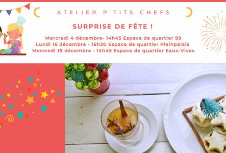 Dates et lieux des ateliers, photos de biscuits et boissons de Noël