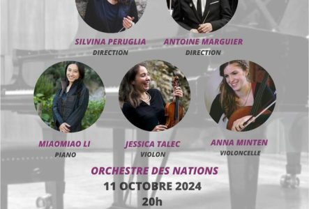 Poster avec photos des musiciens et l'information du concert