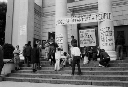 Occupation de l’Eglise du Sacré-Cœur par un « groupe de chrétiens suisses et étrangers , Genève, 30 mai 1970.