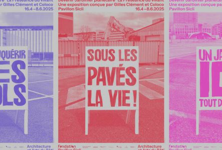 Panneau d'affichage marqué Sous les Pavés La Vie