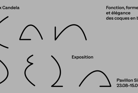 Affiche pour l'exposition Félix Candela – Fonction, forme et élégance des coques en béton au Pavillon Sicli