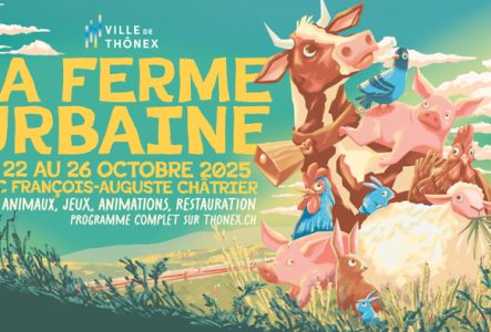 Julien Dejeu des animaux dans un champ avec les informations sur l'événement