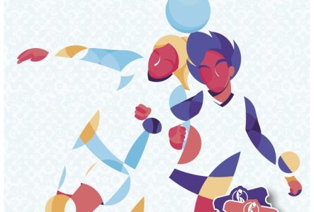 L'affiche du Weuro 2025 a un fond gris clair et blanc. On y trouve des petites images des villes suisses, leurs emblèmes, ainsi que des scènes de matchs de football, comme des buts, des supporters et des moments sur le terrain.

En haut de l'affiche, il y a le titre de l'événement : "Euro Féminin 2025 avec les dates 2-27 juillet ".

Au centre de l'affiche, deux femmes sont représentées côte à côte, avec un ballon au-dessus de leurs têtes. Elles sont dessinées de façon abstraite avec des…