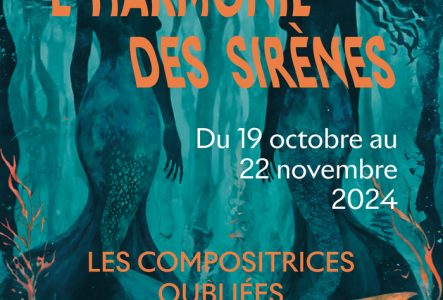 Affiche représentant les sirènes. Titre: L’harmonie des Sirènes – compositrices oubliées