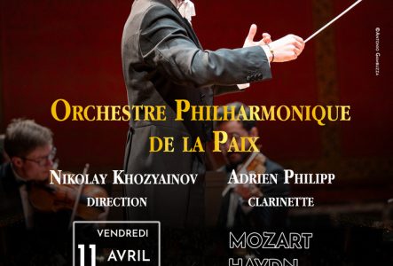 L’affiche du concert du 11 avril 2025 de l’Orchestre Philharmonique de la Paix, sous la direction du Maestro Nikolay Khozyainov