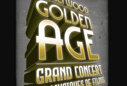 Logo de la saison en lettres dorées: Hollywood Golden Age – Grand concert de musiques de films