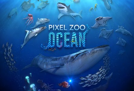 Affiche pour le spectacle immersif Pixel Zoo Ocean à Genève