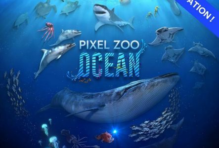 Affiche pour le spectacle immersif Pixel Zoo Ocean à Genève