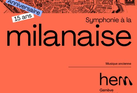 Affiche du concert montrant un vieux plan de la ville de Milan